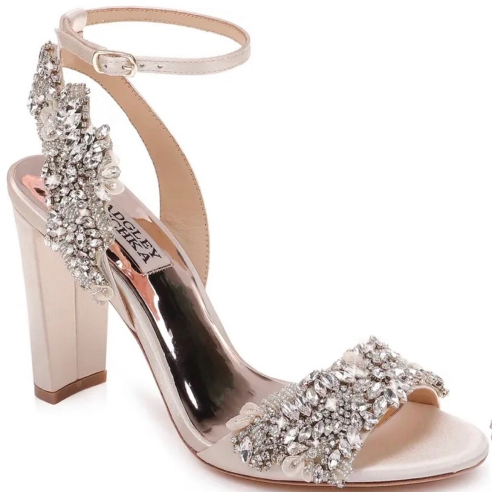 Badgley Mischka Libby ankle strap sandal heel size 6.5